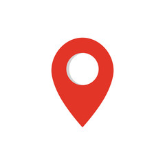 Poster - Map pointer icon. GPS location symbol. Flat design style.