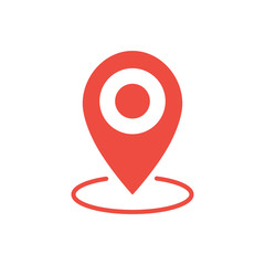 Poster - Map pointer icon. GPS location symbol. Flat design style.