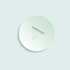 Poster - play icon. Video play symbol.   paper icon  with shadow  