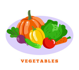 Sticker - Vegetables Farm Food Composition