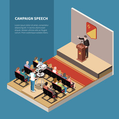 Wall Mural - Campaign Speech Isometric Background