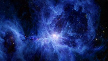 the sword of orion nebula at blue light. science astronomy concept wallpaper. elements of this image