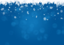 Blue Winter Background With Snowflakes For Your Own Creations