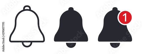Cuadros en Lienzo Notification bell icons vector illustration