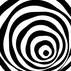 Aufkleber - Abstract optical illusion background vector design. Psychedelic striped black and white backdrop. Hypnotic pattern.