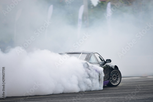 Cuadros en Lienzo Motion Blur side view drift car
