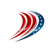 USA american flag logo design elements vector icons