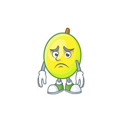 Poster - Afraid gomotega fruit healthy in cartoon mascot