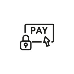 Poster - Secure payment line icon. Tablet, hand, padlock. Online payment concept. Vector illustration can be used for topics like finance, online shopping, payment