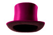 Stylish attire, Vintage men fashion and magic show conceptual idea with victorian pink top hat with clipping path cutout in ghost mannequin technique isolated on white background