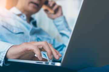 Canvas Print - Man working from home