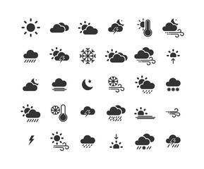 Wall Mural - Weather solid icon set ,Vector Illustration.