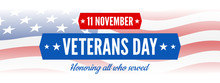 11 November Veterans Day United States Of America Waving Flag Background 