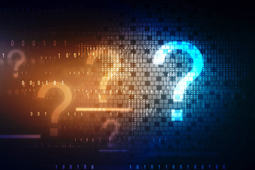 Poster - 2d illustration question mark background