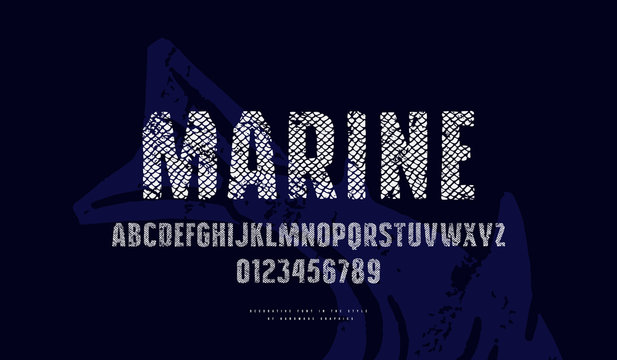 Sans serif font in the style of handmade graphics