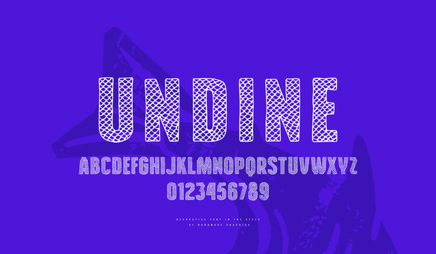 Sans serif font in the style of handmade graphics