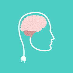 Poster - Brain power. Thinking people concept. Vector illustration.