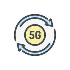 Poster - Upgrade to 5G color line icon. 5G network vector outline colorful sign.