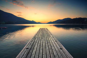 herbst am see am steg