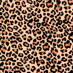 Wall Mural - leopard skin texture seamless pattern watercolor