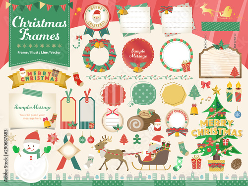 クリスマスフレームイラストセット Abstract Sticker Abstra Ricorico