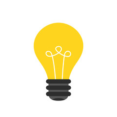 Poster - Light bulb icon over white background. Idea concept. Flat cartoon style. Vector illustration.