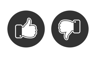 Poster - Like and dislike icons set. Thumbs up and thumbs down. Vector illustration.