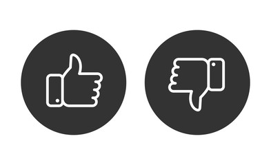 Poster - Like and dislike icons set. Thumbs up and thumbs down. Vector illustration.