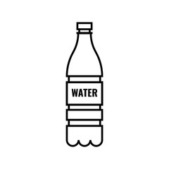 Wall Mural - Plastic bottle of water. Line bottle Icon. Vector illustration.