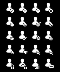 Poster - User icon line style set. Vector illustrations.