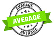 average label. average green band sign. average