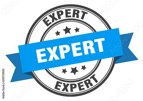Fotomural expert label. expert blue band sign. expert
