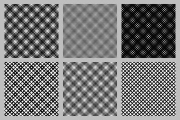 Poster - Seamless geometrical diagonal square pattern background design set - abstract vector graphic