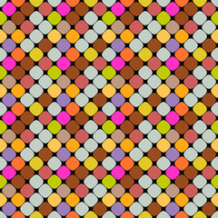 Poster - Multicolor seamless square pattern background - abstract geometrical vector graphic design