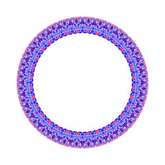 Poster - Geometrical abstract colorful mosaic circle border - circular round polygonal vector element tirangle tiles