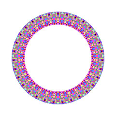 Poster - Geometrical mosaic round border - colorful circular vector design element