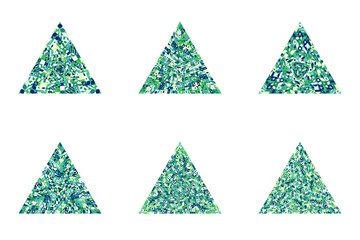Poster - Geometrical mosaic triangle symbol template set - abstract ornamental vector element