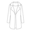 © Dzmitry - vector, on a white background, fashionable outerwear coat, cloak sketch, contour