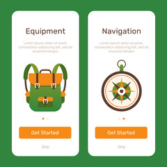 Wall Mural - travel app start ui web page.