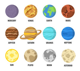 Poster - Colorful planets set. Vector illustration.