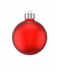 close-up of a traditional round christmas ball