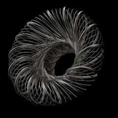Poster - 3d render abstract figure. Structure made of repetitive elements with roughness material.