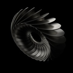 Poster - 3d render abstract figure. Structure made of repetitive elements with roughness material.