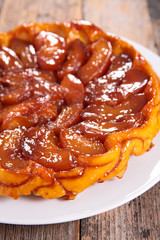 Poster - apple pie with caramel, tarte tatin- french gastronomy