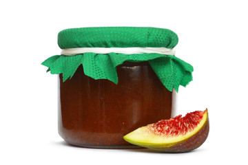 Wall Mural - Homemade fig jam isolated on white background