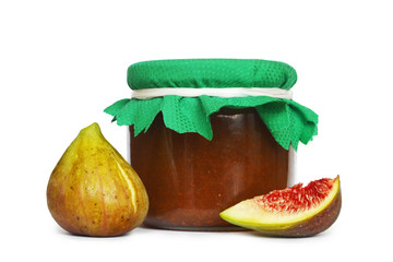 Wall Mural - Fig jam isolated on white background