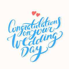 Canvas Print - Congratulations on your wedding day. Greeting card.