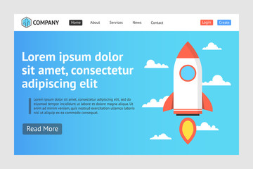 Poster - Website template design. Concept of web page design for website, mobile website and apps.