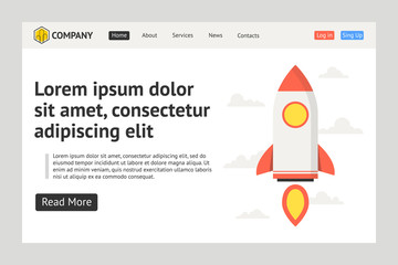 Poster - Website template design. Concept of web page design for website, mobile website and apps.