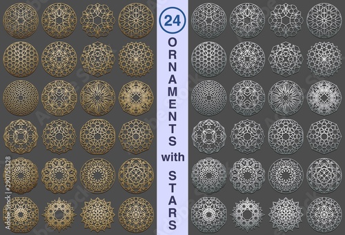Islamic patterns with stars persian motif Canvas Print